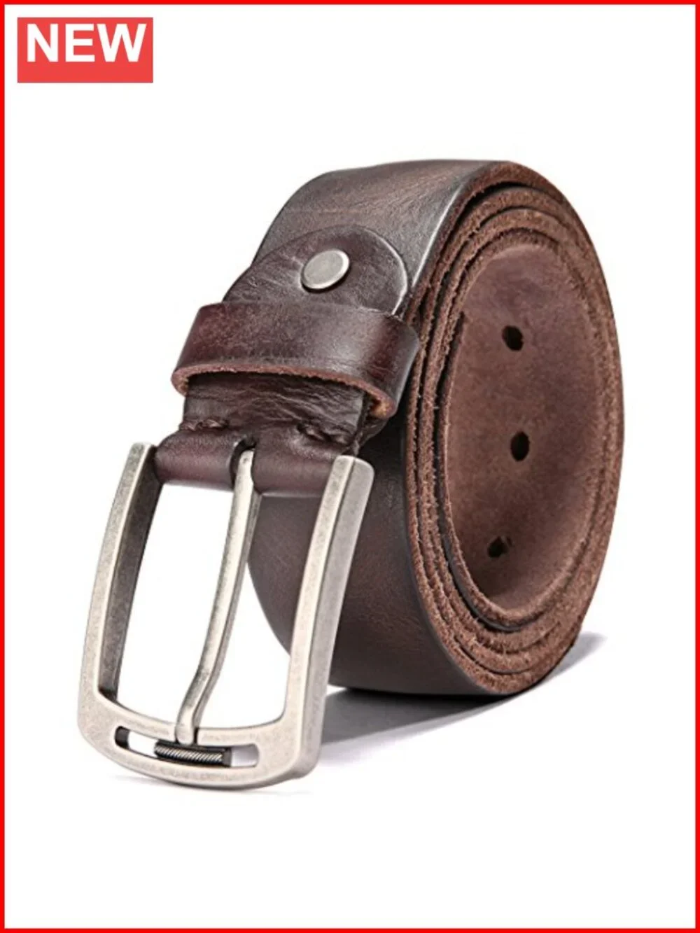 Italian Cow Leather Belt With Anti-Scratch Buckle, 1.5